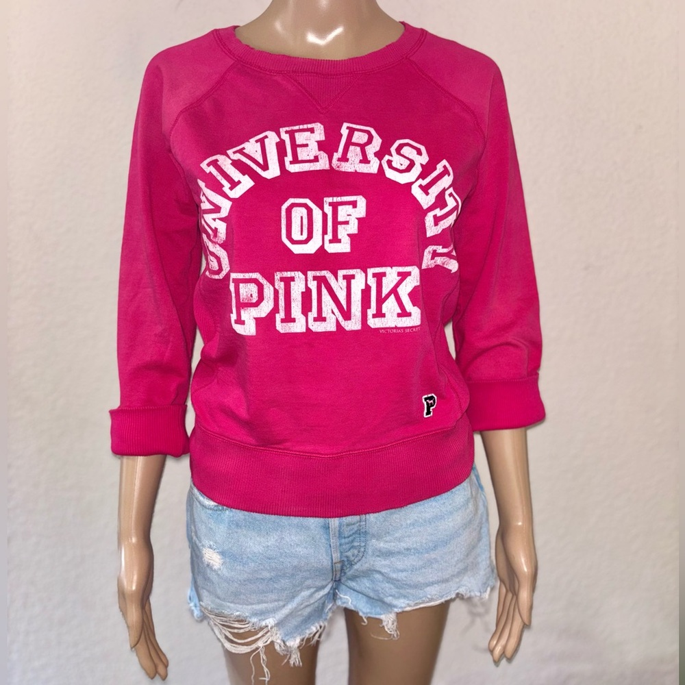 PINK VICTORIA’S SECRET Rare Y2K 2007 Barbie Pink Crewneck Sweatshirt